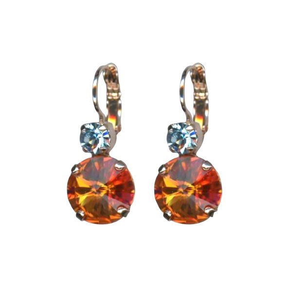Mariana Earrings Shimmering Aquamarine & Hyacinth Austrian Crystals Afterlight Mystique Coll.