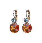 Mariana Earrings Shimmering Aquamarine & Hyacinth Austrian Crystals Afterlight Mystique Coll. - Image 2