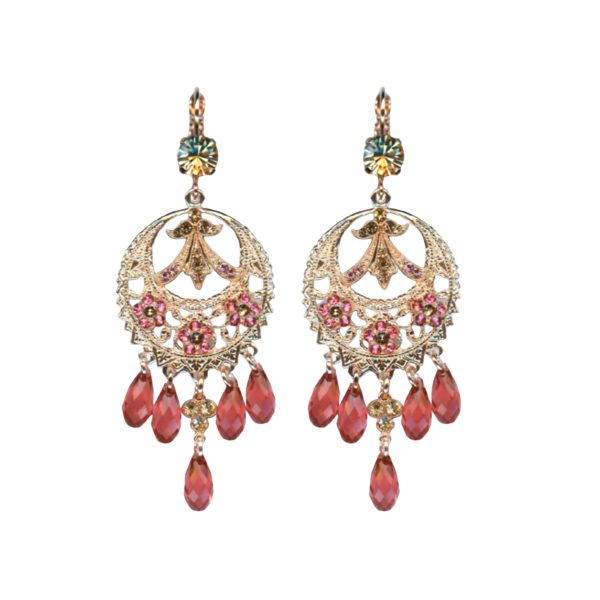 Mariana Earrings Boho Chic in Rose & Golden Shadow Austrian Crystals Twilight Mystique Winter 2019 Coll.