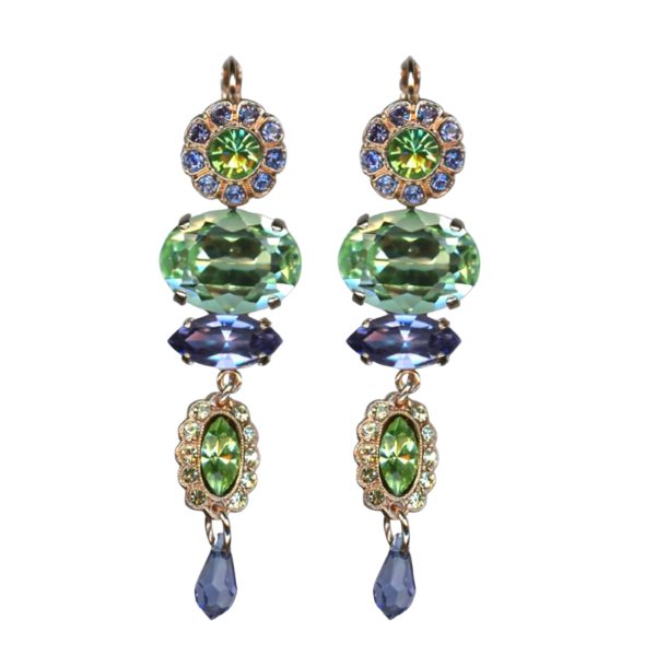 Mariana Earrings Exquisite Purples, Greens & Clear Austrian Crystals Fairyland Mystique Winter 2019 Coll.