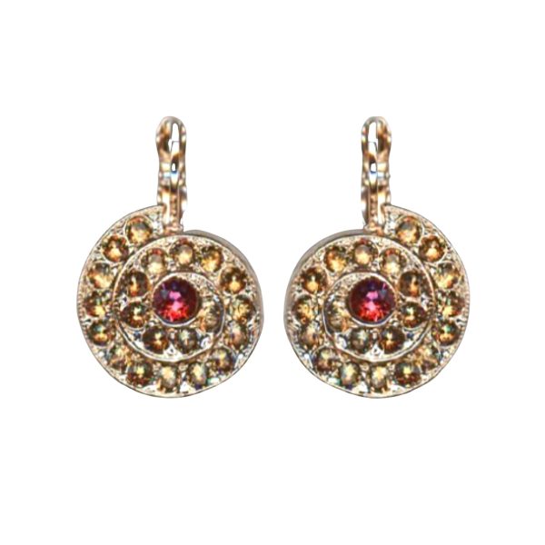Mariana Earrings Shell Shape in Golden Shadow & Indian Pink Austrian Crystals Twilight Mystique Winter 2019 Coll.