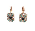 Mariana Earrings Timeless Turquoise, Jet & Clear Austrian Crystals Zanzibar Africa Coll. - Image 2