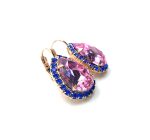 Mariana Earrings Elegant Pair Shape Light Rose & Sapphire Austrian Crystals My Treasures Coll. - Image 3