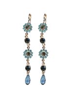 Earrings By Mariana Woman Multi Tier Light Turquoise Swarovski Crystals - Image 3