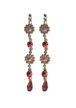 Mariana Earrings Multi Tier Floral in Pinks Austrian Crystals Twilight Mystique Winter 2019 Coll.