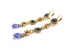 Mariana Earrings Multi Tier Floral in Greens & Purples Austrian Crystals Fairyland Mystique Winter 2019 Coll. - Image 3