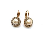 Earrings By Mariana Woman Glamorous Pearl Mineral and Clear Swarovski Crystals