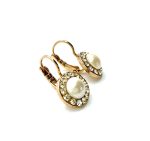 Earrings By Mariana Woman Glamorous Pearl Mineral and Clear Swarovski Crystals - Image 3