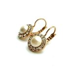 Earrings By Mariana Woman Glamorous Pearl Mineral and Clear Swarovski Crystals - Image 2