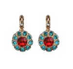 Mariana Earrings Dainty Floral Aquamarine & Hyacinth Austrian Crystals Afterlight Mystique Coll. - Image 3