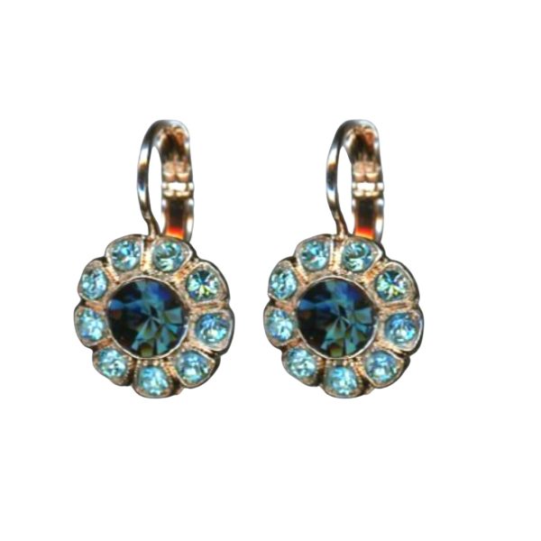 Mariana Earrings Charming Floral Indicolite & Aquamarine Austrian Crystals Nightfall Mystique Coll.