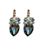 Mariana Earrings Fab Pear Shaped Montana & Lt Turq Austrian Crystals Nightfall Mystique Coll. - Image 2
