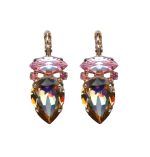 Earrings By Mariana Woman Glamorous Golden and Rose Swarovski Crystals - Image 2