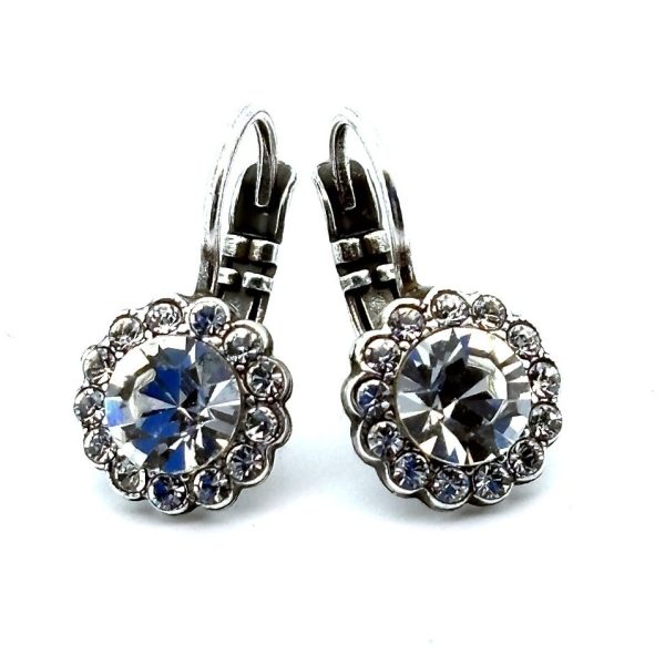 Earrings By Mariana Woman Dainty Floral in Clear Swarovski Crystals