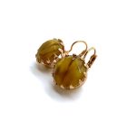 Mariana Earrings Gorgeous Gold Tiger Eye Austrian Crystals My Treasures Coll. - Image 2