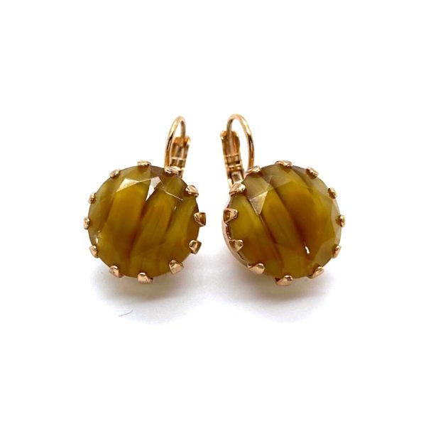 Mariana Earrings Gorgeous Gold Tiger Eye Austrian Crystals My Treasures Coll.