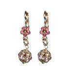 Earrings By Mariana Woman Lovely Dangling Floral Light Rose Swarovski Crystals - Image 2