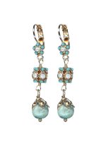 Mariana Earrings Adorable Turq Mineral & White Opal Austrian Crystals New Moon Mystique Winter 2019 Coll. - Image 2