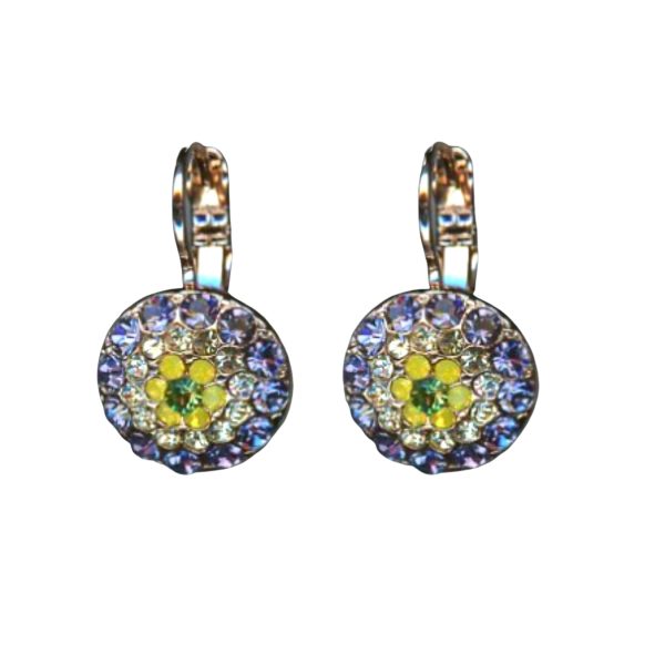 Earrings By Mariana Woman Charming Tanzanite and Yellow Swarovski Crystals