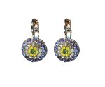 Earrings By Mariana Woman Charming Tanzanite and Yellow Swarovski Crystals - Image 2