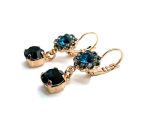 Mariana Earrings Sophisticated Montana Blue, Aquamarine & Clear Austrian Crystals Nightfall Mystique Coll. - Image 3