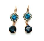 Mariana Earrings Sophisticated Montana Blue, Aquamarine & Clear Austrian Crystals Nightfall Mystique Coll.