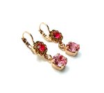 Earrings By Mariana Woman Adorable Pinks and Golden Shadow Swarovski Crystals - Image 3