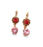 Earrings By Mariana Woman Adorable Pinks and Golden Shadow Swarovski Crystals
