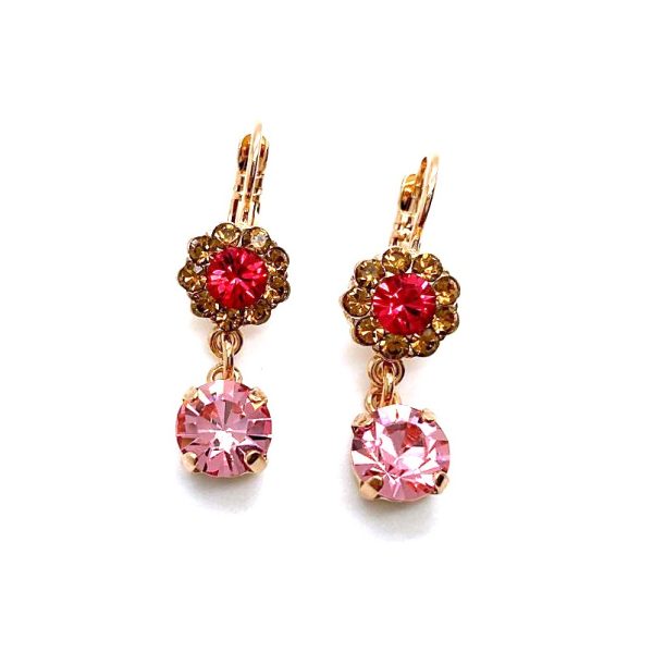 Earrings By Mariana Woman Adorable Pinks and Golden Shadow Swarovski Crystals