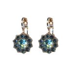 Mariana Earrings Gorgeous Floral in Montana Blue & Aquamarine Austrian Crystals Nightfall Mystique Coll. - Image 3