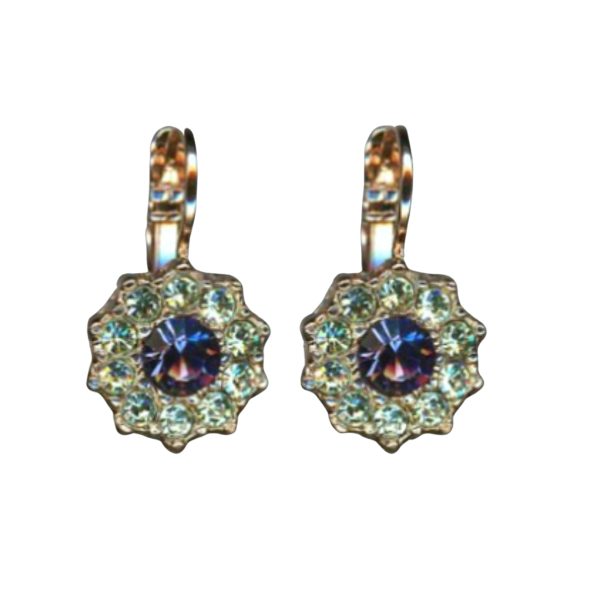 Mariana Earrings Dainty Floral Aquamarine & Tanzanite Austrian Crystals Fairyland Mystique Winter 2019 Coll.