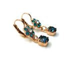 Mariana Earrings Dangling Floral in Blues Austrian Crystals Nightfall Mystique Coll. - Image 2