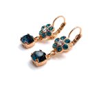 Mariana Earrings Dangling Floral in Blues Austrian Crystals Nightfall Mystique Coll. - Image 3