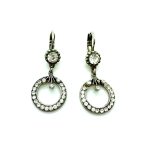 Mariana Earrings Round Dangling in Clear Austrian Crystals On A Clear Day Icons Coll.