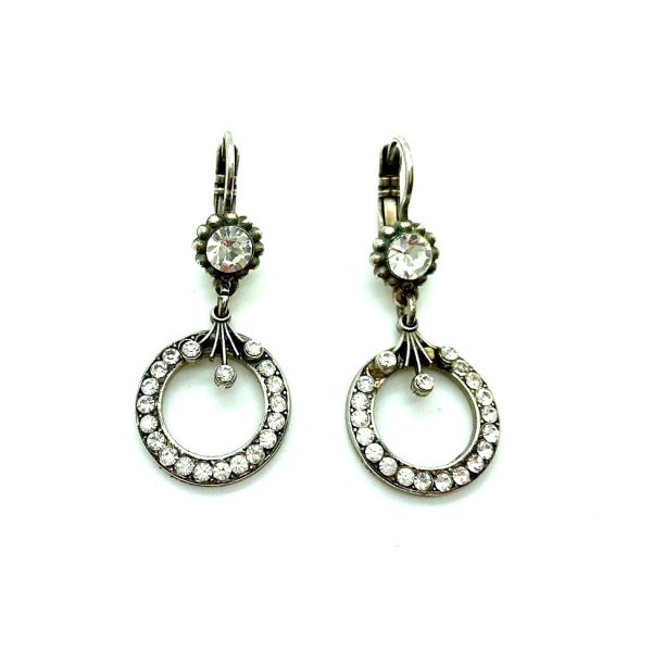 Mariana Earrings Round Dangling in Clear Austrian Crystals On A Clear Day Icons Coll.