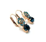 Mariana Earrings Soulful Floral in Blues & Blk Diamond Austrian Crystals Nightfall Mystique Coll. - Image 3