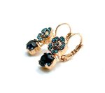 Mariana Earrings Soulful Floral in Blues & Blk Diamond Austrian Crystals Nightfall Mystique Coll. - Image 2