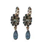 Mariana Earrings Elegant Navette Blues & Blk Diamond Austrian Crystals Nightfall Mystique Coll.