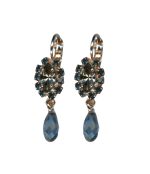 Mariana Earrings Elegant Navette Blues & Blk Diamond Austrian Crystals Nightfall Mystique Coll.