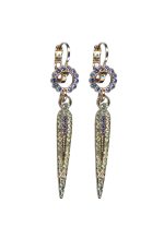Mariana Earrings Fashionable Tanzanite & Clear Austrian Crystals Fairyland Mystique Winter 2019 Coll. - Image 3