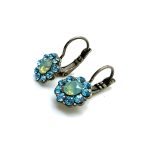 Mariana Earrings Lovely Floral in Blues Austrian Crystals Daphne East Meets West Coll. - Image 2