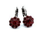 Earrings By Mariana Woman Floral Siam and Light Siam Swarovski Crystals - Image 3