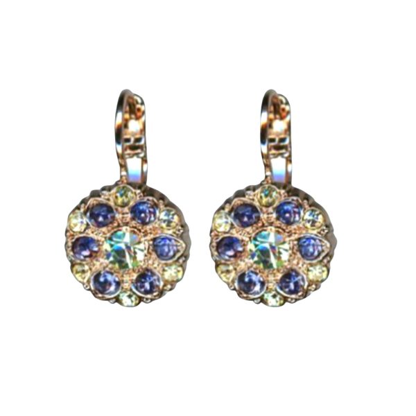 Mariana Earrings Lovely Floral in Tanzanite, Jonquil & Aquamarine Austrian Crystals Fairyland Mystique Winter 2019 Coll.