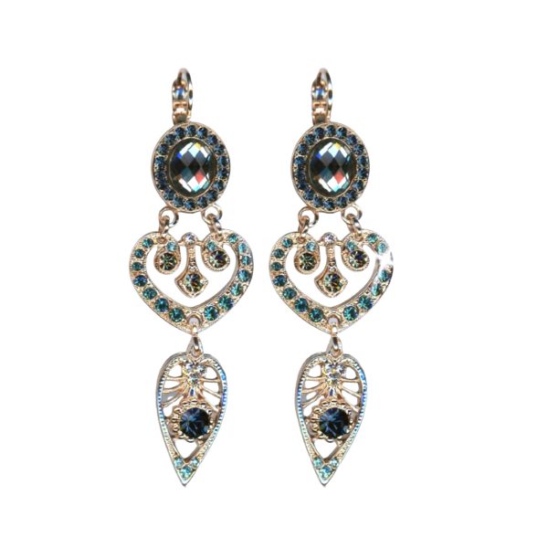 Mariana Earrings Finely Detailed in Blacks & Blues Austrian Crystals Nightfall Mystique Coll.