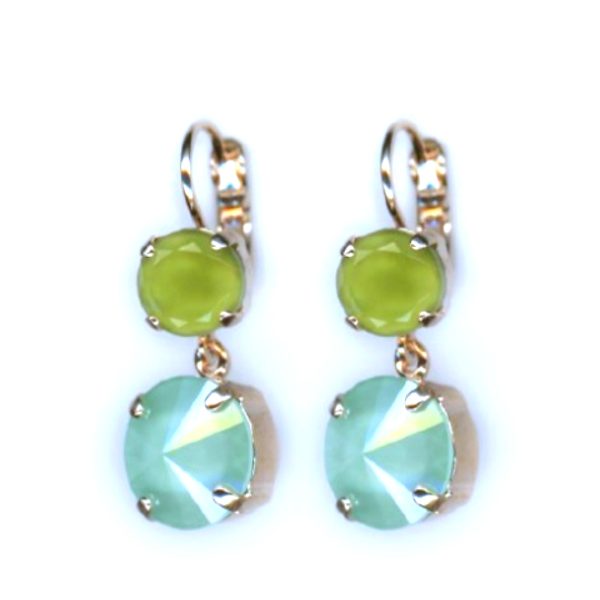 Mariana Earrings Precious Green Zircon & Turquoise Austrian Crystals Evergreen Mystique Coll.