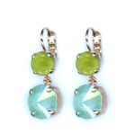 Mariana Earrings Precious Green Zircon & Turquoise Austrian Crystals Evergreen Mystique Coll. - Image 3