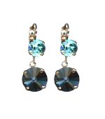 Mariana Earrings Soulful Montana & Lt Turq Austrian Crystals Nightfall Mystique Coll. - Image 3