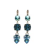Mariana Earrings Triple Tier Blues Austrian Crystals Nightfall Mystique Coll. - Image 3