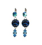 Earrings By Mariana Woman Elegant Aquamarine and Indicolite Swarovski Crystals