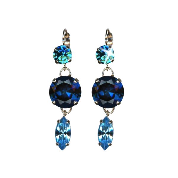 Earrings By Mariana Woman Elegant Aquamarine and Indicolite Swarovski Crystals
